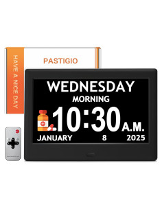 Reloj Digital Pastigio 7" para Ancianos con Alarmas y Control Remoto