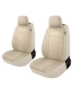 Fundas de Asiento de Coche CAROMOP Beige PU Impermeables