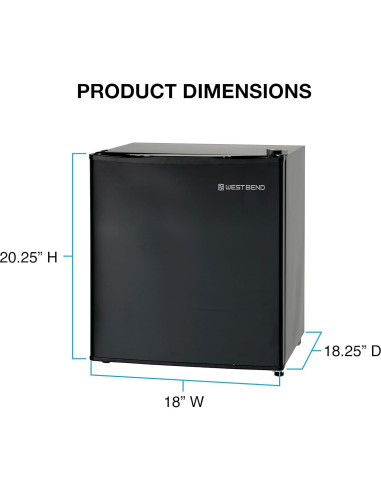 Refrigerador Compacto West Bend 1.7 Pies Negro Energy Star