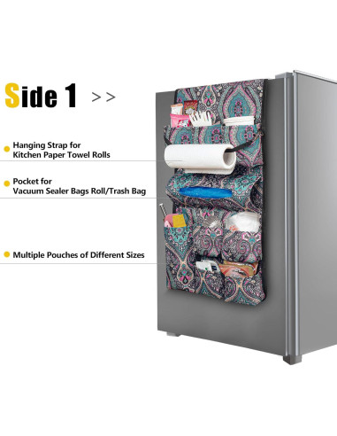 Organizador de Mini Nevera Rexmica 14 Bolsillos Verde Bohemia