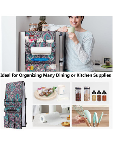 Organizador de Mini Nevera Rexmica 14 Bolsillos Verde Bohemia