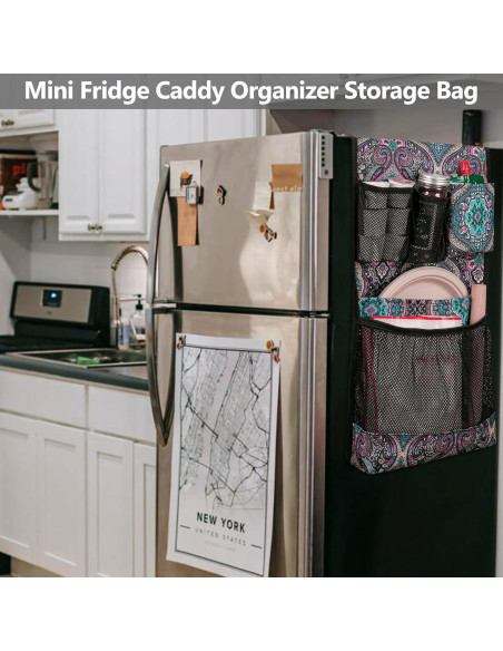 Organizador de Mini Nevera Rexmica 14 Bolsillos Verde Bohemia Organizador de Mini Nevera Rexmica 14 Bolsillos Verde Bohemia