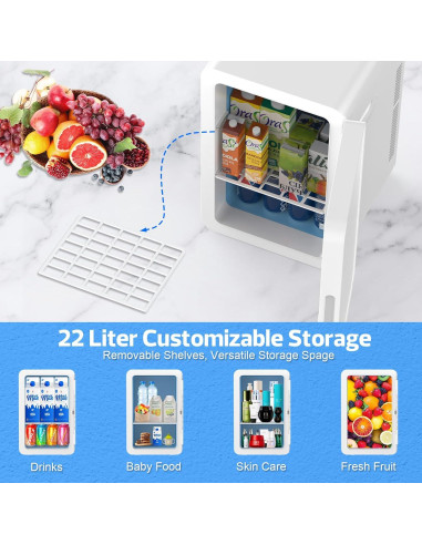 Mini Nevera Portátil Advwin 22L Enfriador y Calentador Blanco