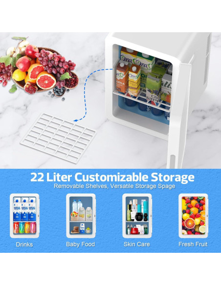 Mini Nevera Portátil Advwin 22L Enfriador y Calentador Blanco