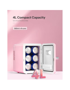 Mini Nevera Portátil Reemix KM-14-4L Rosa Retro 4L 2