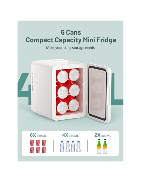 Mini Nevera 4L KEENSTAR KM-12 Enfriador y Calentador Blanco