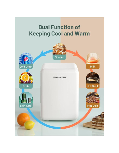 Mini Nevera 4L KEENSTAR KM-12 Enfriador y Calentador Blanco