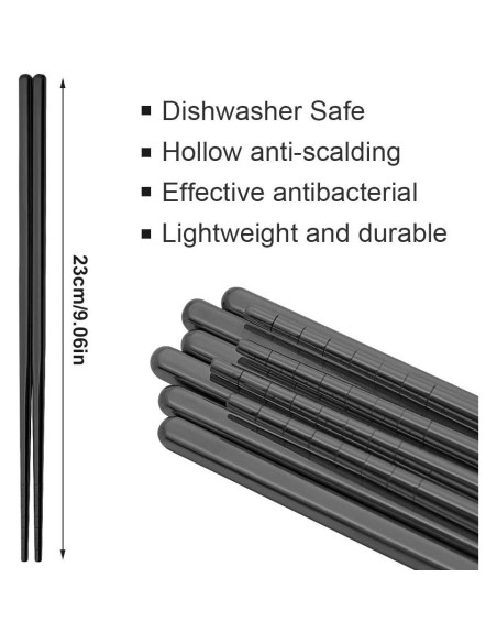 Palillos Reutilizables de Acero Inoxidable MUYOS 23 cm Antideslizantes