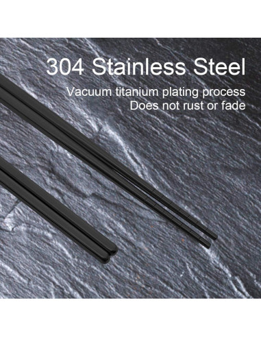 Palillos Reutilizables de Acero Inoxidable MUYOS 23 cm Antideslizantes