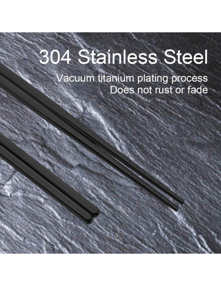 Palillos Reutilizables de Acero Inoxidable MUYOS 23 cm Antideslizantes