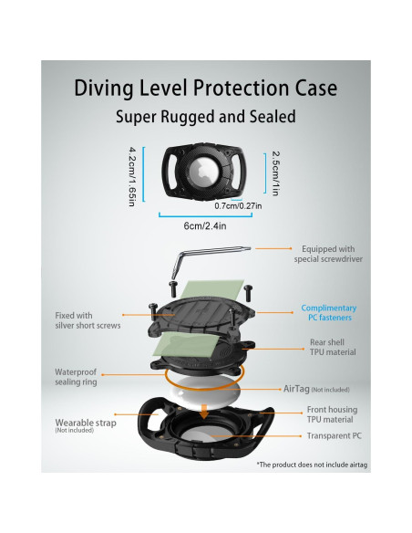 Soporte Impermeable para Collar de Perro Air Tag DEERLET 2 Pack