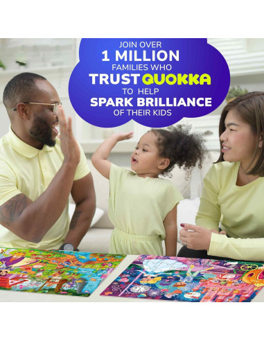 Puzzles QUOKKA para Niños 4-6 Años - Set 4 Puzzles 60 Piezas