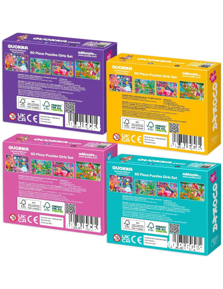 Puzzles QUOKKA para Niños 4-6 Años - Set 4 Puzzles 60 Piezas Puzzles QUOKKA para Niños 4-6 Años - Set 4 Puzzles 60 Piezas