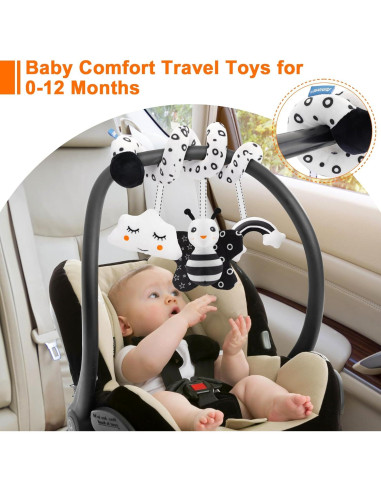 Juguete Sensorial para Asiento de Coche FPVERA Negro y Blanco