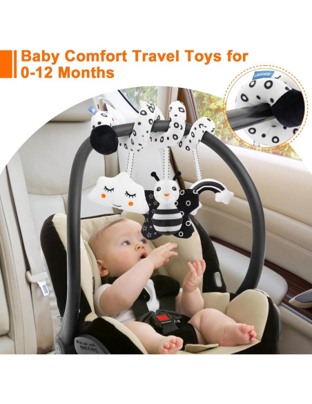 Juguete Sensorial para Asiento de Coche FPVERA Negro y Blanco