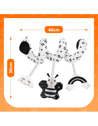 Juguete Sensorial para Asiento de Coche FPVERA Negro y Blanco