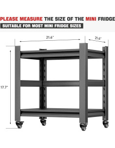 Soporte para Mini Nevera Phonando con Ruedas Bloqueables 100kg 2