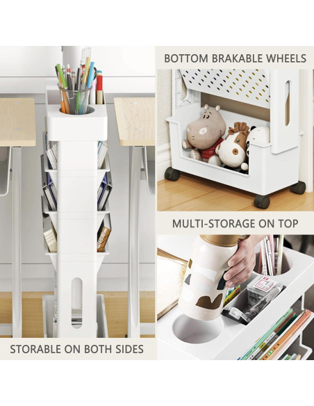 Estantería Móvil 5 Niveles Yeavs Negra para Oficina y Estudio