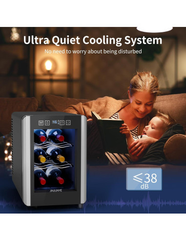 Enfriador de Vino JINJUNYE 6 Botellas Control Digital 7-19C