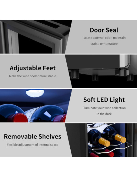 Enfriador de Vino JINJUNYE 6 Botellas Control Digital 7-19C