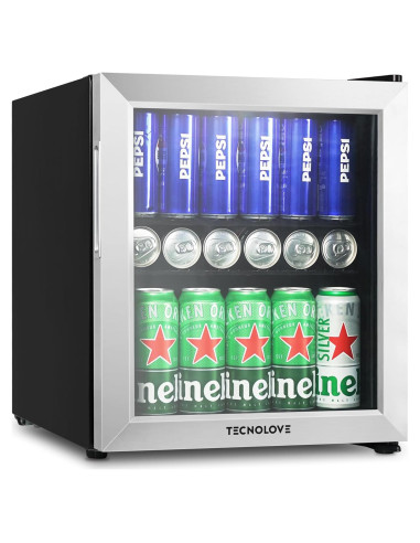 Mini Nevera Tecnolove 1.6 Pies Cúbicos Acero Inoxidable