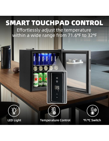 Mini Nevera Tecnolove 1.6 Pies Cúbicos Acero Inoxidable