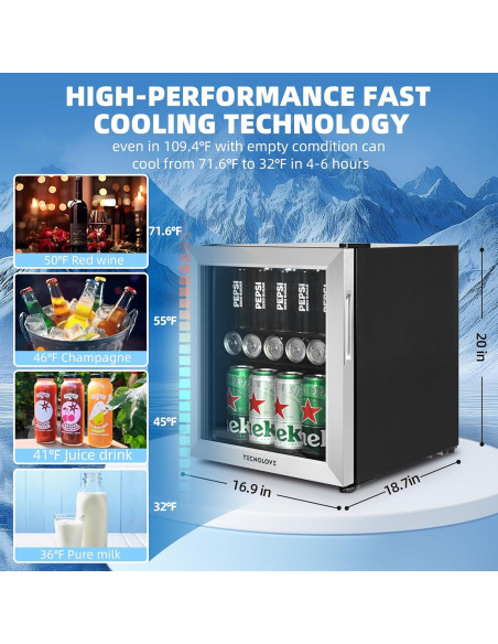 Mini Nevera Tecnolove 1.6 Pies Cúbicos Acero Inoxidable Mini Nevera Tecnolove 1.6 Pies Cúbicos Acero Inoxidable