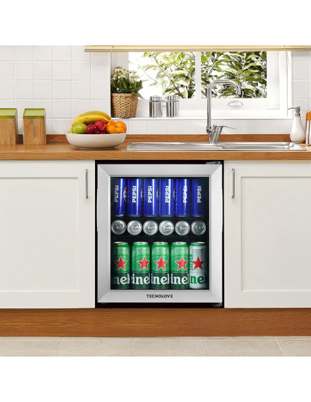 Mini Nevera Tecnolove 1.6 Pies Cúbicos Acero Inoxidable Mini Nevera Tecnolove 1.6 Pies Cúbicos Acero Inoxidable
