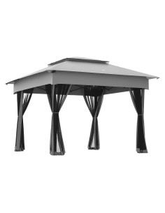 Carpa Plegable Outsunny 3.05x3.05m Gris Claro con Malla