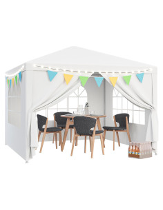 Carpa de Patio HomGarden 3x3m con Paredes Desmontables