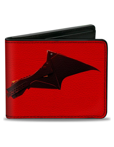 Billetera Bifold PU Batman Rojo Negro Buckle-Down