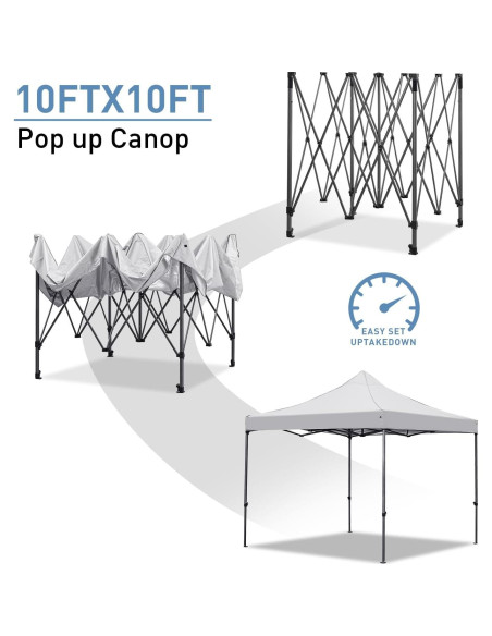 Carpa Plegable 3x3m GDY Blanca para Exterior con Protección UV