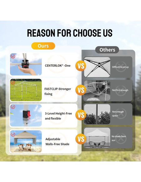 Carpa Plegable 10x10 CROWN SHADES Beige con 2 Paredes Laterales