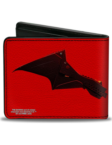 Billetera Bifold PU Batman Rojo Negro Buckle-Down