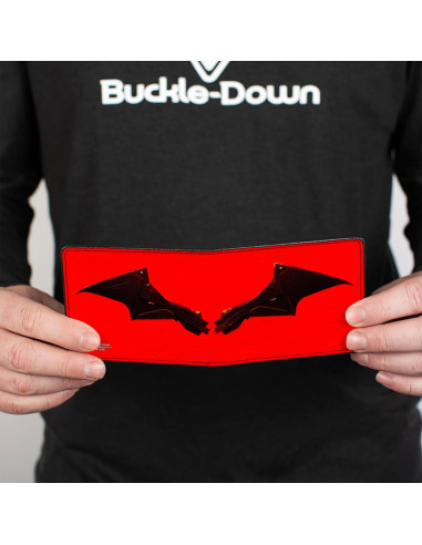 Billetera Bifold PU Batman Rojo Negro Buckle-Down