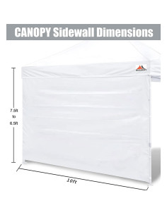 Paredes Laterales SCOCANOPY para Carpa 10x10, Paquete de 3, Blanco 2