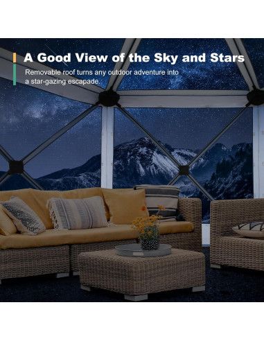 Carpa Gazebo Plegable COBIZI 3.66x3.66m Marrón con Mosquitera