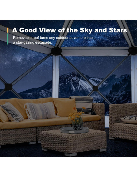 Carpa Gazebo Plegable COBIZI 3.66x3.66m Marrón con Mosquitera