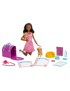 Juego de Adopción de Cachorros Barbie con Muñeca y Accesorios