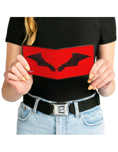 Billetera Bifold PU Batman Rojo Negro Buckle-Down