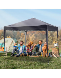 Carpa Plegable VINGLI 3.05x3.05m Gris Resistente al Agua 2