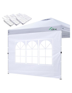 Paredes Laterales Carpa Plegable Acepic 3 Piezas 210D Blanca