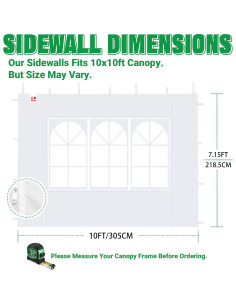 Paredes Laterales Carpa Plegable Acepic 3 Piezas 210D Blanca 2