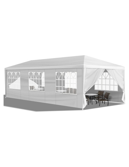 Carpa de Fiesta Kshioe 3x9m Impermeable con 8 Paredes