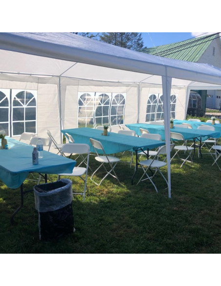 Carpa de Fiesta Kshioe 3x9m Impermeable con 8 Paredes