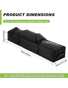 Bolsa de Carpa Plegable con Ruedas Dansydaisy 35x25x160 cm 2