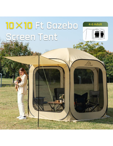 Carpa Pop-Up JELUCAMP 3.05x3.05m con Red Antimosquitos