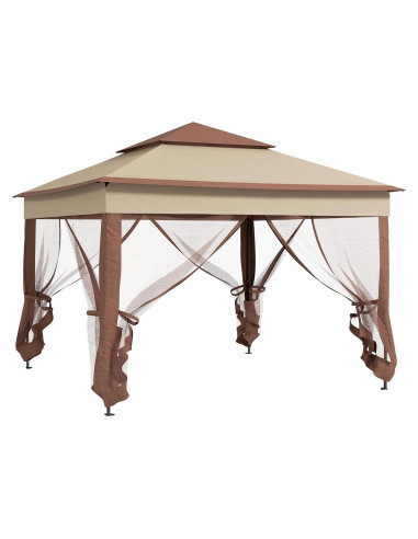 Carpa Pop-Up 3.25x3.25m Genérico con Malla y Bolsa Caqui