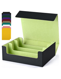 Caja de Almacenamiento de Cartas UAONO 1800+ Magnética Negra/Verde