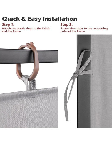 Panel Lateral Yescom 10x6.5ft para Gazebo 10x10ft - Gris